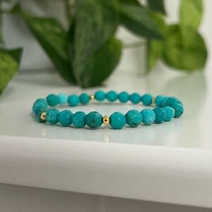 Genuine Turquoise & 24K Gold Vermeil Bracelet, Handmade, Custom, Boho